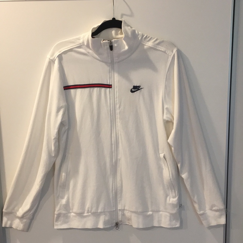 White Nike zip up sweater